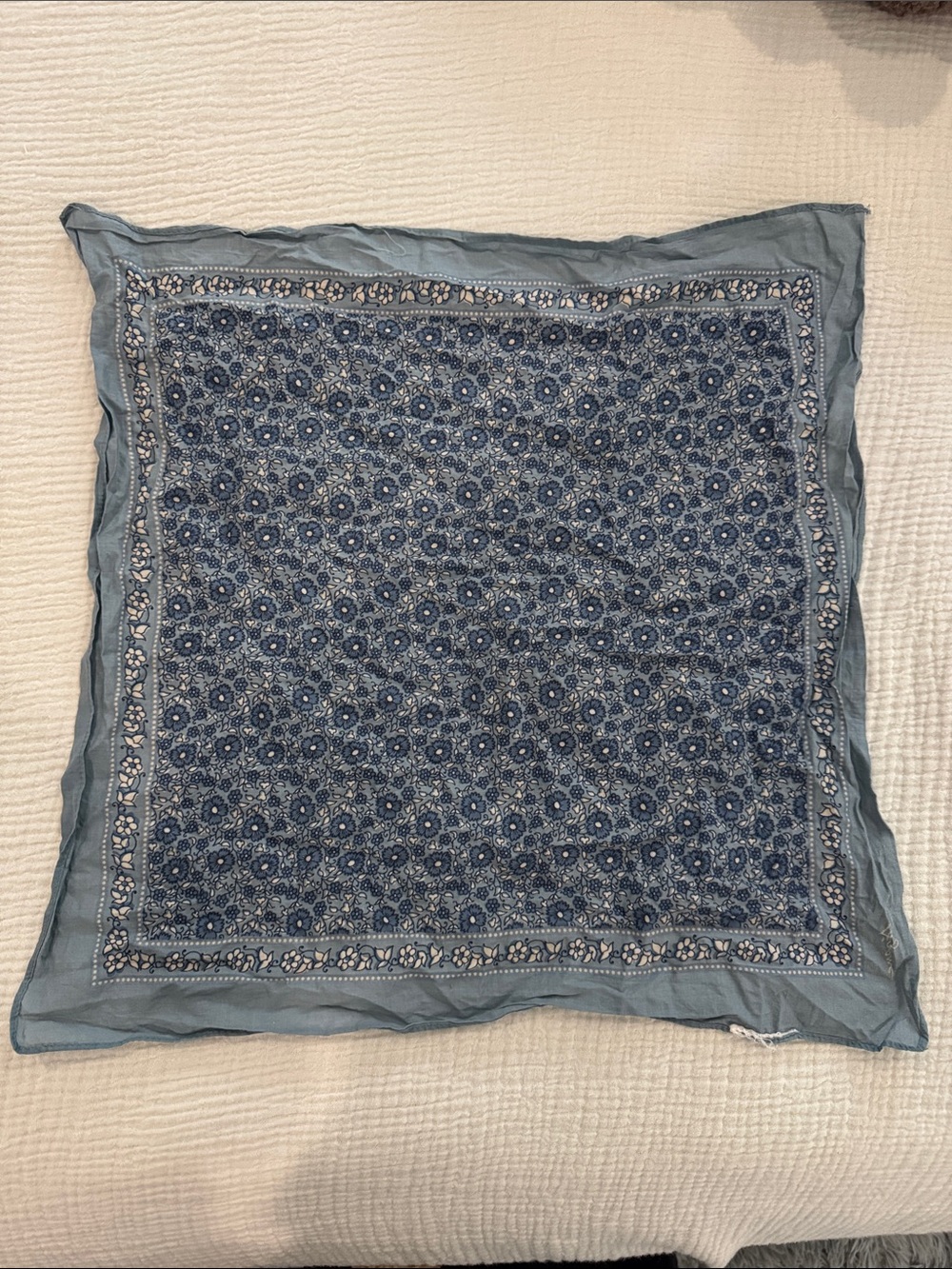 Sezane Blue Floral cotton scarf